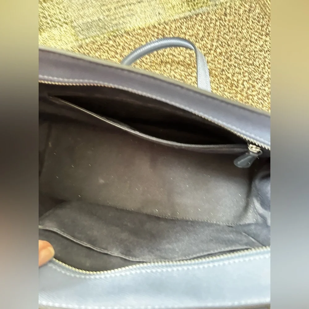 Slate Blue Coach Bag with Gold Accents - Picture 3 of 10